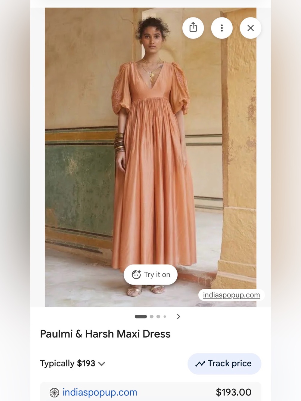 Paulmi Harsh orange maxi dress 1pc only